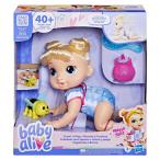 Baby Alive Crawl 'n Play Harper Hugs 電子クロールベビードールセット、ブロンドヘア、キッズトイ、3歳以上の女の子と男の子用、10.75インチ