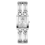 GUESS レディース 24mm 腕時計 - シルバートーン G-Link シルバートーン文字盤 シルバートーンケース, シルバー, モダン