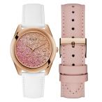 Guess Women's 40mm Watch - Multi Leather Strap Rose Gold Dial Rose Gold Tone Case