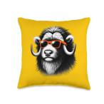 Cool Musk Ox Wearing Sunglasses Graphic Art Thro
