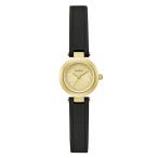 Guess Leather レディース 22.5mm ゴールドダイヤル アナログ腕時計 - U1404L1M、バンド_ブラック