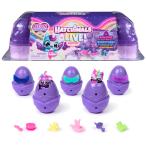 Hatchimals Alive、ネオンレインボーエッグカートントイ ミニフィギュア5体、カラーリビールエッグ＆アクセサリー11点、キッズトイ、3歳以上の女の子＆男の子向
