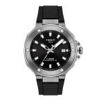 Tissot T-RACE Powermatic 80 自動巻き メンズ腕時計 T1418071705100 41mm ブラックダイヤル シースルーバック Nivachronヒゲゼンマイ スイス製