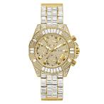 GUESS レディース 39mm 腕時計 - ゴールドトーンシャンパンダイヤル ゴールドトーンケース, ゴールド, ICONIC 40TH。