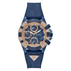 GUESS レディース 39mm 腕時計 - ブルーデニムダイヤルブルーケース, ブルー, ICONIC 40TH。