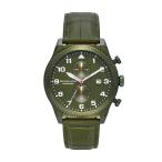 Michael Kors パノラマメンズウォッチ ステンレススチールウォッチ スチールまたはレザーバンド付き, グリーンバンド。