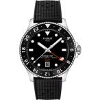 Tissot Seastar 1000 Quartz GMT T1208521705100 メンズ 40mm ステンレスケース ブラックダイヤル 日付表示