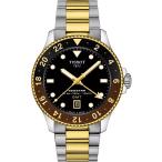 Tissot Seastar 1000 Quartz GMT T1208522205100 メンズ 40mm ゴールドPVD ブラックダイヤル GMT機能 日付