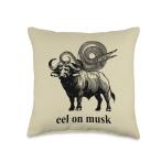 Electric Eel On The Back Of A Musk Ox Throw Pill