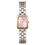 Guess Women's 22mm Watch - Two-Tone Stainless Steel Strap Pink Dial Rose Gold Tone Case