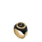 Fossil アナログ レディース ブラック ゴールド ウォッチ リング クォーツ ステンレススチール 腕時計 ES5413