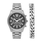 Michael Kors レキシントン クロノグラフ MK9217SET 44mm ブラックダイヤル ガンメタル ブレスセット