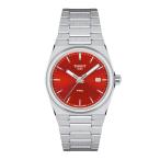 Tissot PRX クォーツ T1372101142100 35mm レッド文字盤 316Lステンレス デイト スイス製 ユニセックス