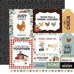 Echo Park Paper Chickens: мульти- ja-na кольцо карта 12x12 рисунок бумага, разнообразные 