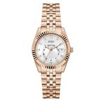 Guess JADA Women's Rose Gold Stainless Steel Bracelet Mineral Glass Silver Dial 3 Bar Case Diameter 34mm GW0936L4