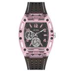 GUESS Clear and Black Silicone Multifunction Watch