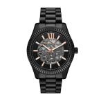 Michael Kors Men's Watch, Lexington Automatic Black Stainless Steel Watch for Men