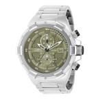 Invicta アビエーター メンズ クォーツ腕時計 50.5mm グリーンダイヤル ステンレススチール 夜光針 日本製ムーブメント