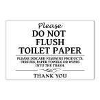 Please Do Not Flush Sign,Thick Acrylic Self-Adhesive Flush Only Toilet Paper Sign, Ideal for Restaurants, Bars, Hotels, and Airbnb (White)