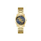 Guess レディース Annette 36mm ステンレススチール ゴールド ブルー ダイヤル クォーツ ミネラルガラス 3ATM キュービックジルコニア リンク ブレスレット 腕時