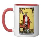 Magician Tarot Card Rider Waite Ceramic Mug, Red/White