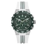 Guess Fore GW1059G1 Men's Watch 42.5 mm Stainless Steel - Quartz Analogue Watch Silicone Strap White Sports Watch Men's Watch Green with Date Luminous