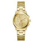 Guess Birdie Women's Quartz Analogue Stainless Steel Watch 36 mm Gold Stainless Steel Bracelet 5 Bar Champagne Dial Date Display GW1031L2
