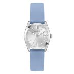 Guess Alice GW1033L1 Women's Watch 32 mm Stainless Steel - Quartz Analogue Watch Silicone Strap Blue Fashion Watch Women's Watch Silver with Date Lumi