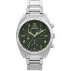 Timex メンズ エクスペディション キャップストーン クロノグラフ 41mm シルバーブレスレット グリーンダイヤル