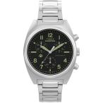 Timex メンズ エクスペディション キャップストーン クロノグラフ 41mm シルバーブレスレット ブラックダイヤル