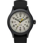 Timex メンズ Expedition Scout 40mm 腕時計 - ブラックスリップスルーシングルレイヤー ナチュラルダイヤル ブラックケース