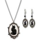 リアルメタルブラックキャットカメオ...