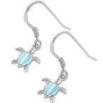 ホワイト人工オパールタートルイヤリ...