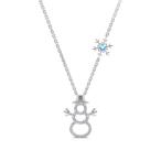 ショッピングsnowman 【並行輸入品】Jeulia Christmas Snowman Silver Ghost Necklace: Sterling Skull C