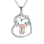 【並行輸入品】KQF モルモットネックレス レディース 925スターリングシルバー かわいいペットハムスター ハートペンダントネックレス モルモ