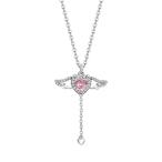 【並行輸入品】Crystal Angel Heart Necklace for Women, Full Diamond Luxury Fash