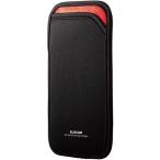 エレコム P-05SNCBK スマホポーチ 1台収納 Lサイズ スリップインタイプ 背面ポケット付 ブラック