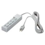 �Хåե����� BSTAPSW2450WH 2�ԥ��Ÿ����å� 4�ĸ������� �륵�����ɻߡ����̥����å��� 5m �ۥ磻��