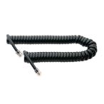 ミヨシ DC-J403／BK 4極4芯 受話器用カールコード クロス結線タイプ   ブラック