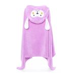 バスタオル ラップタオル ひざ掛け パーカー ポンチョ パープル 羊 フード付き かわいい キャンプ プール 海  ((S