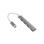 USBハブ USB3.0 Type-C バスパワー 4ポート 4in1 拡張 軽量 コンパクト スリム グレー ((S