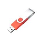 USBメモリ オレンジ 32GB USB2.0 USB キャップレス フラッシュメモリ 回転式 おしゃれ コンパクト  ((C