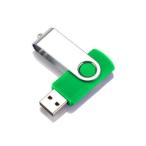 USBメモリ グリーン 32GB USB2.0 USB キャップレス フラッシュメモリ 回転式 おしゃれ コンパクト  ((C
