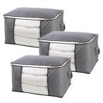  упаковочный пакет futon упаковочный пакет кейс для хранения серый вдавлено . inserting одеяло место хранения futon кейс для хранения одежда compact большая вместимость 57cm×40cm×32cm 3 шт. комплект ((S
