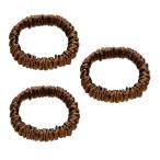 ショッピングヘアゴム ヘアゴム シルク 髪ゴム 摩擦軽減 3個セット 跡がつかない 静電気防止 髪に優しい おしゃれ プレゼント ブラウン  ((S