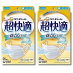 2個セット ユニチャーム 超快適マスク 息ムレクリア ふつうサイズ 25枚入 プリーツタイプ 不織布 内側メッシュガーゼ