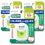 3 шт. комплект Sunstar GUM( жевательная резинка ) зубная нить воск Flat модель воск есть зуб промежуток уход 50m flat .. модель 