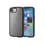 エレコム iPhone SE4 ケース メタルリング ステッカー ストラップホール マットブラック PM-A25STSLFCBKM