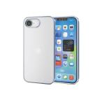 エレコム iPhone SE4 ケース ソフト メタルリング ステッカー付 メタリックペールブルー PM-A25SUCTMBU