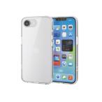 エレコム iPhone SE4 ケース ガラス クリア 透明 耐衝撃 衝撃吸収 メタルリング ステッカー付 PM-A25SHVCG1CR